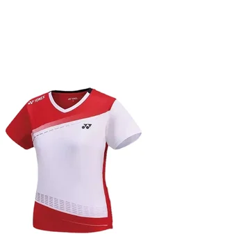 Лятна тенис фланелка YONEX за бадминтон, тениска с къс ръкав, дрехи, быстросохнущий спортен трикотажный топ 110103, мъжки и женски поло
