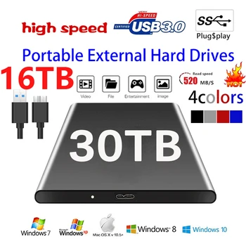 Преносим Външен твърд диск с капацитет 1 TB Високоскоростен SSD 500 GB 2 4 TB TB HD Mass Storage USB 3.0 Твърди дискове с капацитет от 16 TB 8 TB HD Външни за Лаптоп