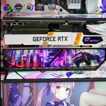 Индивидуален Държач RTX 3090 4090 RGB VGA, скоба за графичен процесор MOD 4080 4090 в стила Аниме, Декоративни Панел за Осветление гардероба на играта за PC AURA SYNC