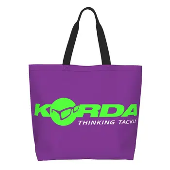 Korda С логото на Риболов, чанти-тоут за пазаруване, Риба, Шаран, Подарък за Рибар, Холщовые чанти на рамо, Чантата е с Голям капацитет