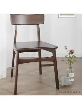 Внесен трапезария стол от масивно дърво, домашен вкусен цвят, скандинавски, маса за хранене, модерен минималистичен стол с облегалка