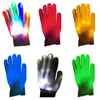 Led светлинен ръкавици от полиестер и памук, Светещи етап представяне, Светещи ръкавици с един пръст, Подпори, ръкавици-скелети, аксесоари за Хелоуин