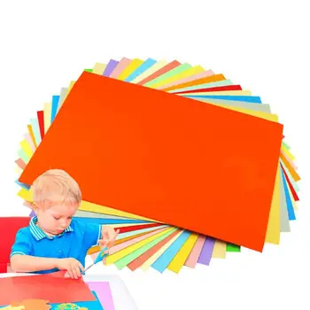 Цветна картонена хартия 10 Различни цветове, Цветна Картонена хартия 100 Листа Формат А4 Цветна крафтовая на хартия с двустранен печат