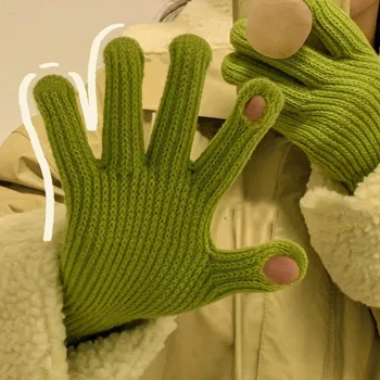 Дамски Ръкавици с Пълни пръсти, Зимни Топли Възли Унисекс Ръкавици, Работни Ръкавици със Сензорен екран, Ски Ръкавици, Студентски Ръкавици За Езда