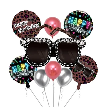 10 бр./компл. леопардовые слънчеви очила, балон от алуминиево фолио за декорация на партита честит Рожден Ден, тематични барове за дискотеки, аксесоари за партита за възрастни