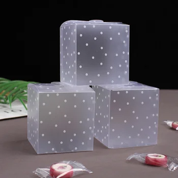 5шт Кутия шоколадови бонбони с Бели матови точки за Подаръци, кутии За подаръци, Сватба, Коледа, Деца, Гости На рожден Ден, Подаръци за различни събития и партита