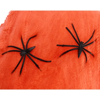 Украса от памук паяжини във формата на паяк на Хелоуин, ужасно изкуствена мрежа за Декорация в ужасяваща атмосфера, страшно подпори за парти на Хелоуин