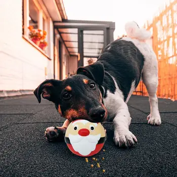 Играчка-пъзел за кучета с дозатор лакомство, Спукан топката за домашни любимци, устойчив на укусам Дъвчене играчка за кучета, Снежен човек, Дядо Коледа, дизайн за умствените способности