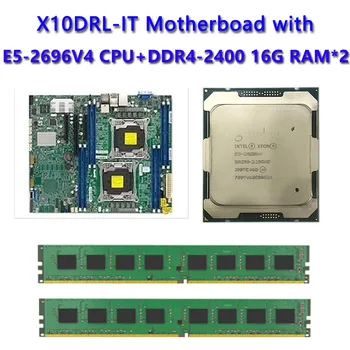 За дънната платка Supermicro X10DRL-IT Socket SP3 145 W TDP с двоен процесор 2 *E5-2696V4 CPU 2 елемента DDR4-2400 16 GB оперативна памет