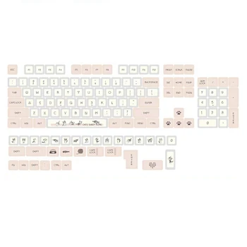 136 Капачки за ключове профил XDA PBT -SUB Сладък тема Розова Капачка за клавиатура Cherry Mx Switch GMMK Pro Механична клавиатура