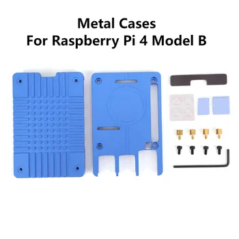 Корпус на пасивното охлаждане от алуминиева сплав за Raspberry Pi 4 Model B, черен корпус, Метален корпус, Метален корпус, Защита на корпуса