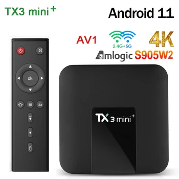 Tanix TX3 Mini Plus Android 11,0 Amlogic S905W2 Smart TV Box AV1 2,4 G 5G Двойна WiFi 2G16G 4K TX3 Mini + телеприставка