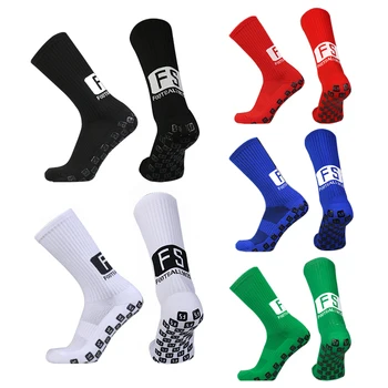 2023 Нови Мъжки Женски футболни Чорапи С Квадратна Модел FS, Дишащи Спортни силиконови Футболни чорапи с противоплъзгаща ръкохватка calcetines hombre