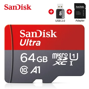 Пясъци Class10 Micro SD карти 64 GB 128 GB TF карта от 16 GB, 32 GB SDHC, SDXC До 100 Мб/с. карта памет, оригинална флаш карта, Microsd