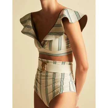 Женски бански 2023, шарени бански костюм от две части, Комплект бикини, Бански костюм, Плажно облекло