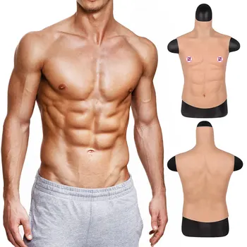 Реалистични фалшиви мускули на гърдите, Корема, Мачо, Мек силикон Мъж, Изкуствена имитация на мускулите на Гърдите, при Мъжете-crossdressers