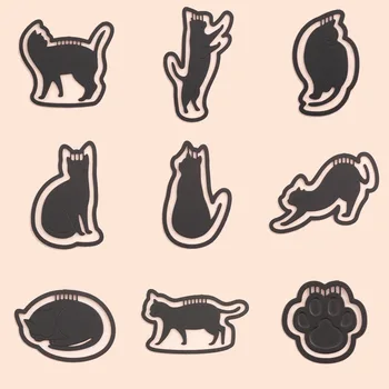 1 бр. креативна метална показалец с хубав котка, мини-куха отметката от неръждаема стомана, изискан-свеж черна котка