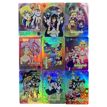 9 бр./компл. Флаш-карти за Момичета от Аниме Tsukino Usagi Hino Rei Мизуно Ami Chibiusa Сам Подарък Играчка Игра Колекция от Аниме Картички