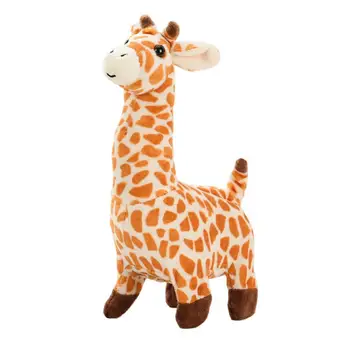 Шагающий Жираф на Електрическа играчка Плюшен с музикални звуци И движения, работещо на батерии Меко Мультяшное животно Интерактивна играчка