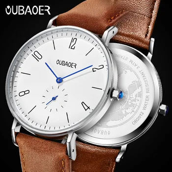 OUBAOER, нови мъжки кварцов часовник от 40 мм, луксозни часовника с часови код, Японски кварцов механизъм, мъжки часовник от неръждаема стомана