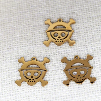 3 бр./лот, Модни медальони във формата на Кух Череп от неръждаема Стомана, окачване с логото на Пират, за Мъже и Жени, елегантни Аксесоари