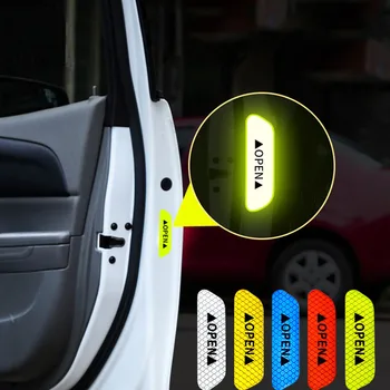 Светлоотразителни стикери на вратата на колата, предупредителни за безопасно отваряне светлоотразителни ленти автомобилни аксесоари, светлоотразителни стикери за интериора и екстериора