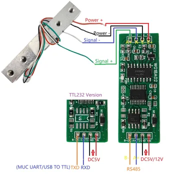Модул за електронни везни датчик за налягане и тегло DC 5V RS485 12V UART Modbus RTU HX711 за софтуер за конфигуриране на PLC