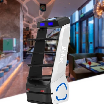 Интелигентен робот за доставка на храна Машина за доставка на храна, Детски ястия на гостите, робот-келнер за доставка на храна в хотел