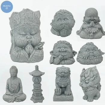 Аквариум Камъни Състоянието На Буда-Будистки Монах Танг Seng Лъвове, Митологични Животни Украса Ландшафтен Дизайн На Аквариума Декор На Аквариум