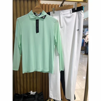 23 Лято, Южна Корея, Оригинален мъжки голф с един ревера, Слънцезащитен крем студена светлина, Класическа цветна базова риза, тениска с дълъг ръкав