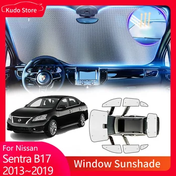 Пълни Седалките Слънчеви Очила за Nissan Sentra B17 Mk7 Sylphy Pulsar 2013 ~ 2019 Слънцезащитен Подложка В Предното Стъкло, Прозорец Козирка, Завеса, Автомобилни Аксесоари