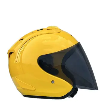 Ram4 Ярко жълто полушлем Casco Casque Летния сезон Състезателна каска с открито лице за мъже и жени мотоциклет шлем