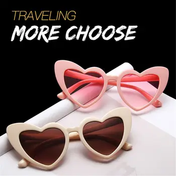 Дамски модни Слънчеви очила Love Heart Със защита UV400, цветни очила, Плажни слънчеви очила, Очила за шофиране на мотоциклет