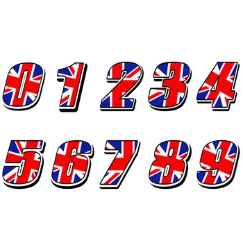 Автомобилни стикери с състезателни номера, винилови стикери с флага на Великобритания, стикер за мотокрос, декор за атв, мотоциклети