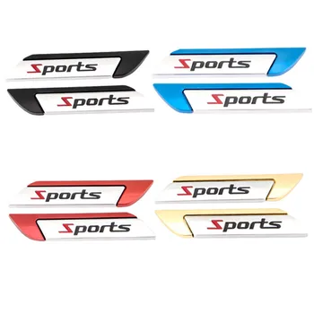 2 елемента 3D Метален спортен логото на Колата Задната броня Багажник за Емблема на Иконата Крило Страничната стикер за Автомобил Стикер Автоаксесоари