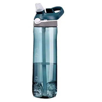 мотивационни бутилка за вода с Обем 750 мл Множество спортна бутилка за вода с соломинкой и преносима писалка За туризъм, спорт и каране на колело