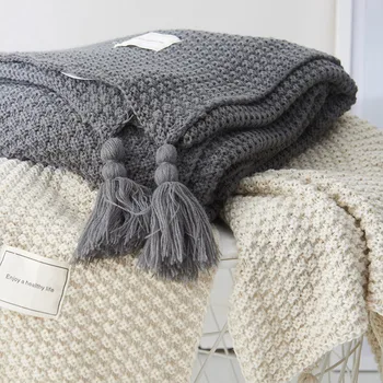 Crochet одеяла в Скандинавски стил Средата на ЛЯТОТО, Покривка за дивана, Покривки за офис, Климатик, Одеало за почивка, Гобеленовая шал