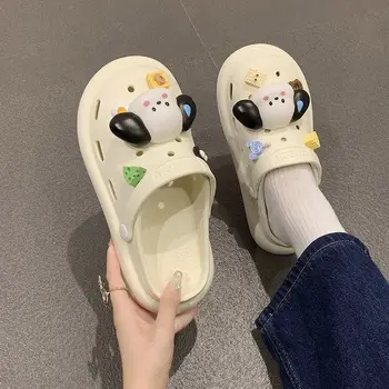 2023 Нова Дамски обувки Milk Hoo Puppy Dongdong с неплъзгащи подметки, чехли в дебела подметка за Летните двойки, у дома, на брега на морето