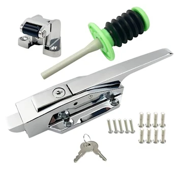 Комплект ключалки на вратата на хладилника, обезопасена дръжка за ключалки на вратата на фризера С регулируем наклон, вътрешен предпазител и ключове
