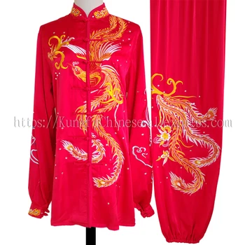Китайската форма на тай-чи, костюм ушу, дрехи за кунг-фу, дрехи тайдзи, носия с бродерия за възрастни, деца, момчета, момичета, мъже, жени, Унисекс