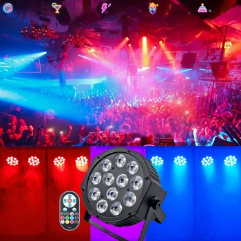 12 LED Par RGBW DJ Disco Stage Light Контролер DMX 512 Професионално Оборудване за Сватбени партита, Коледни клуб, бар, Празничен ефект
