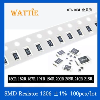 SMD резистор 1206 1% 180R 182R 187R 191R 196R 200R 205R 210R 215R 100 бр./лот микросхемные резистори 1/4 W 3,2 мм * 1,6 мм