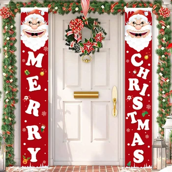Коледна Врата Банер Декор Забавни Коледни декорации За дома 2023 Навидад Noel Натал Коледна украса Декор Подарък За Нова Година 2024