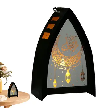 Led фенер-свещ, Декоративни ислямски led светлини-свещници, Фестивален настолна лампа, Подарък за декорация на дома, Ретро лека нощ