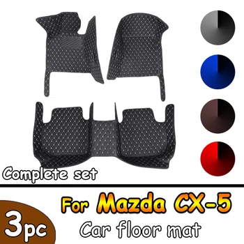 Автомобилни Стелки За Mazda CX-5 CX5 KF 2017 ~ 2023 Кожен Луксозен Мат Rugs Carpet Пълен Комплект Авточасти За интериорни Аксесоари за Автомобили 2018