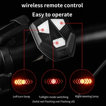 Мигач 5 режима на осветление на Велосипеди фенер завоя с безжично дистанционно управление