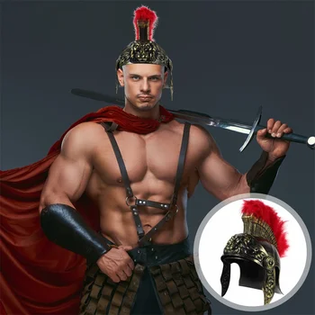 Шапка Самурай За възрастни, костюм Войник, мъжки костюми Гладиатори, подпори, Римски пластмасови Шапки
