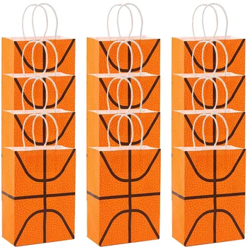 12 бр. баскетболни чанта за закуски, подарък чанта, торбичка за бонбони, чанта за футболни закуски, контейнер за крафтова хартия, детски баскетболен