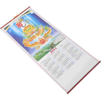 Календар в китайски стил, Китайски декор, Годината на Дракона, Календар 2024, Новият стенен планер, Украшающий месечни големи календари