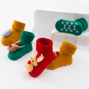 1 Чифт Детски Коледни Памучни Чорапи Забавна Коледна Елха Снежинка Човечето Човече Честита Нова Година 2024 Подаръци Бижута Навидад 2023